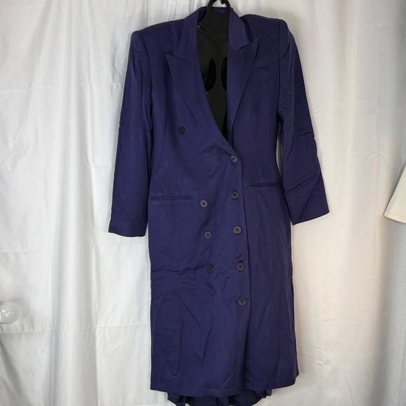 Double-Breasted Purple Blazer Dress - Picture 2 of 12